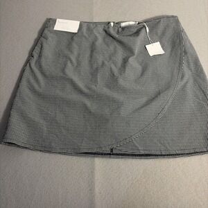 Lady Hagen Skort Women 18 NWT White Navy Blue Seer Sucker Breathable Golf